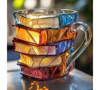Tazza dipinta a forma di libro, tazza da caffè 3D, decorazione creativa, tazza in vetro retrò - 250 ml