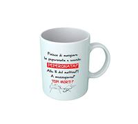 Tazza Divertente - Finisco di Mangiare la Peperonata e Scendo - Aldo Giovanni - Frasi Divertenti - Tazze Colazione - Amico - Idea Regalo