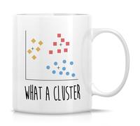 Tazza divertente per data scientist - What A Cluster - Tazze da caffè in ceramica da 325 ml per analisti di scienze dei dati statistiche informatiche - regalo di compleanno per analisti di dati,