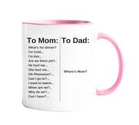 Tazza divertente per i genitori, tazze per i genitori, tazze da caffè dalla mamma alla mamma al papà | tazza da caffè estetica, decorazione di vetro per festa della mamma, uso sul posto di lavoro