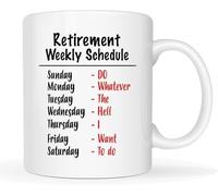 Tazza divertente per la pensione con programma settimanale "Faccio tutto quello che voglio fare" per papà e mamma, tazze da caffè, novità, tazza da caffè in ceramica con stampa su entrambi i lati, reg