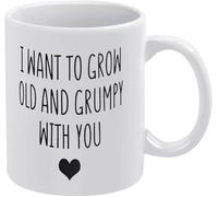 Tazza divertente per San Valentino "Voglio invecchiare e diventare scontroso", tazza da caffè originale con stampa su entrambi i lati, tazza da tè in ceramica per mamma, papà, amico, moglie, marito, 1