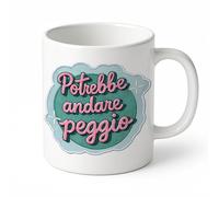 Tazza Divertente "Potrebbe Andare Peggio" - Mug in Ceramica 330ml - Regalo Originale per Colleghi e Amici - Idea Regalo Ironica per Ufficio e Casa - Resistente in Lavastoviglie e Microonde
