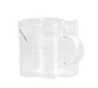Tazza dosatrice da caffè in vetro borosilicato resistente, capacità di 75 ml, beccuccio largo compatibile con la maggior parte dei portafiltri, graduazioni facili in oz e ml, per cucina e
