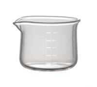 Tazza dosatrice per espresso con scala trasparente, in vetro resistente al calore, 100 ml, doppia oncia e marcatura ML, beccuccio a V, per versare espresso, latte