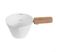 Tazza dosatrice per espresso in acciaio inox con scala visibile, ampia apertura e beccuccio a V per ridurre al minimo le fuoriuscite durante il latte e la preparazione (bianco)