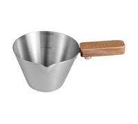 Tazza dosatrice per espresso in acciaio inox con scala visibile, ampia apertura e beccuccio a V per ridurre al minimo le fuoriuscite durante il latte e la preparazione (naturale)
