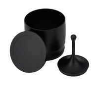 Tazza dosatrice per polvere di caffè, 58 mm, in lega di alluminio, con coperchio, porta filtro per caffè, tazza dosatrice per caffè, cucina (nero)
