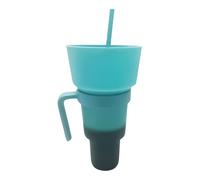 Tazza E Bicchiere Per Snack 2 In 1, Tazza Per Snack Bevande, Bicchiere Da Viaggio Con Funzioni Multiple E Cannuccia, Lo Stadio, I Viaggi Le Serate Al Cinema.