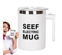 Tazza elettrica per miscelare il caffè, in acciaio inox, da 400 ml, per caffè e bevande calde, tazza automatica per tè, latte matchas, cioccolata calda, tazza da caffè a batteria durevole