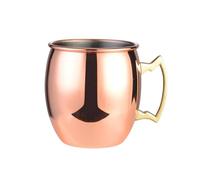 Tazza en cuivre Mule de Moscou - Tazza da cocktail martelée 530 ml avec poignée ergonomique | Gobelet en cuivre fait main pour boisson froide, fête, bière, vodka, gin tonic, cadeau élégant
