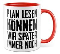 Tazza fai da te con scritta - Regalo Plan lesen können wir später noch - Tazza da caffè da 330 ml in ceramica - Artigianale Costruire umorismo Tazza da caffè