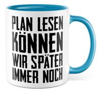 Tazza fai da te con scritta - Regalo Plan lesen können wir später noch - Tazza da caffè da 330 ml in ceramica - Artigianale Costruire umorismo Tazza da caffè