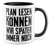 Tazza fai da te con scritta - Regalo Plan lesen können wir später noch - Tazza da caffè da 330 ml in ceramica - Artigianale Costruire umorismo Tazza da caffè