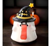 Tazza Fantasma Halloween, Tazze Originali Per Bevande, 450ml Tazza Da Caffè In Ceramica A Forma Di Fantasma Con Coperchio Per Halloween Succo Vino Birra Soggiorno Notti Di Cinema E Insegnanti