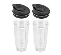 Tazza for frullatore da 2 pezzi da 24 once compatibile con Nutri Ninja | BL450 BL454 BL456 BL480 BL48, capacità 24 once, coperchio con beccuccio