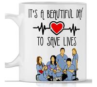 Tazza Gadget Grey's Anatomy It's a beautiful day to save lives. Mug tributo per regalo serie tv