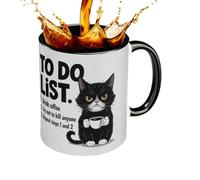 Tazza Gatto, Tazza in Ceramica per Gatti, Contenitore Termico Riutilizzabile, Idea Regalo Per Famiglia Ufficio Amici Amanti Degli Animali