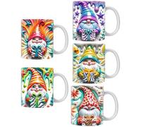 Tazza Gnome - Tazze Da Caffè Gnome Festives | Tazza Di Natale Design Gnome Con Scatole, Tazza Da Giardino In Ceramica Da 350 Ml Nani Colorati, Tazza Da Tè Gnome Di Natale Per Mamma, Miglior Amico