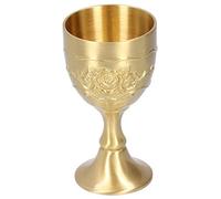 Tazza Goffrata Calice Reale, Bicchiere da Vino in Ottone Goffrato, Tazza in Ottone Vintage, per T¨¨ Al Latte e Vino Whisky, Articoli per Feste Calice Piccolo, Calice del Re D'oro(Grande)