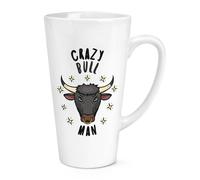 Tazza Grande Latte 17oz Crazy Bull Man - Animale Divertente