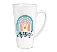 Tazza grande personalizzabile con nome arcobaleno colorato, 500 ml