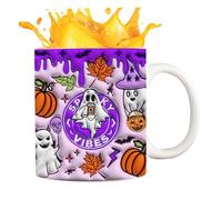 Tazza Halloween | Tazza Con Motivo Fantasma Per La Festa | Calice in Ceramica da 350ml con Manico Ideale per Autunno Regalo Compleanno Donna Ragazza Festività