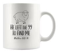 Tazza He Left The 99 To Find Me Jesus Tazza Personalizzata Amico 2 | pezzi/330 ml Simpatico Tazzine Caffè Riutilizzabile Tazza Colazione Laurea Compleanno