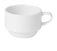 HENDI Tazzina da caffè, Piattino 799154, angoli robusti e smalto di qualitá, adatto a microonde e lavastoviglie, 170ml, ø80mml, porcellana bianca