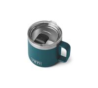 Tazza impilabile YETI Rambler da 14 oz, in acciaio inossidabile con isolamento sottovuoto e coperchio MagSlider, colore verde acqua.
