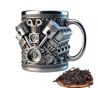 Tazza in acciaio con maniglia, tazza da caffè meccanica,Bottiglia di consumo in acciaio inossidabile da 300 ml - Forniture in acqua, tazze da campeggio in metallo, dinamiche di novità