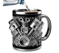 Tazza In Acciaio Inox Con Motori V8, 300ml Tazza Da Caffè 3d V8, Bicchiere Da Caffè Meccanico Con Maniglia, Isolante Caffè Meccanico Tumbler Per La Casa, Lo Studio, I Viaggi, Gli Amanti Dell'auto
