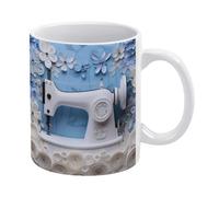 Tazza in ceramica 3D con macchina da cucire invernale, tazza da tè in ceramica con macchina da cucire invernale 3D | Tazza decorativa per la casa e la cucina | Divertente regalo di compleanno e Natal
