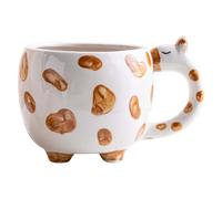 Tazza in ceramica artistica con disegno a mano, elegante, design con animali, tazza da caffè delicata in ceramica per gli appassionati di arte, uso stabile