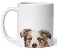 Tazza in Ceramica Australian Shepherd Puppy Red Merle Ceramica Mugs Personalizzata Tazza Divertente per Ufficio Uomo Donna Natale 330Ml