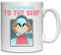 Tazza in ceramica bianca con scritta "I Am Returning to The Ship Alien Faded Art"