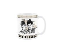 Tazza in ceramica bianca con scritta "Laurel and Hardy - Film Reel Vintage Comedy Duo Stan Laurel and Oliver Hardy Hollywood Movie Gift/Gift/Gift - Tazza in ceramica bianca