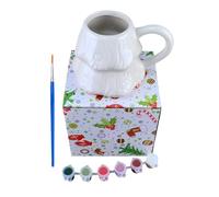 Tazza in ceramica bianca per fai da te, 1 set per dipingere, fai da te, dipingi il tuo set di tazze da caffè in ceramica, per decorare festività, compleanni, feste, regali per la casa, bambini, adulti