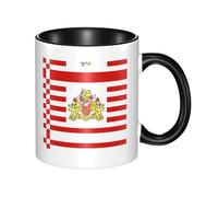 Tazza in ceramica bicolore con manico grande, tazza classica con bandiera del Senato di Brema, adatta per l'ufficio e il tempo libero a casa, adatta al microonde