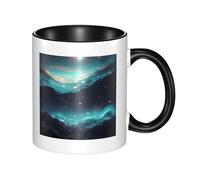 Tazza in ceramica bicolore con manico grande, tazza classica Science Fiction Stars, adatta per ufficio e tempo libero a casa, adatta al microonde
