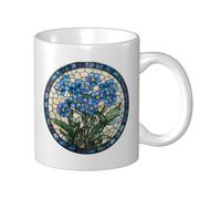 Tazza in ceramica blu con scritta "Forget-Me-Nots", elegante tazza da caffè Tee, tazza per acqua per casa e ufficio, 325 ml