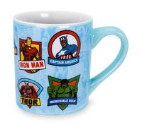Tazza In Ceramica Con Badge Di Personaggi Marvel | Contiene 14 Once
