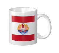 Tazza in ceramica con bandiera della Polinesia francese, elegante tazza da caffè Tee Drinkware tazza per acqua per casa ufficio 325 ml