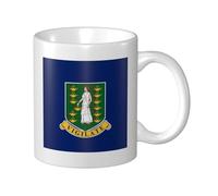 Tazza in ceramica con bandiera delle Isole Vergini Britanniche, elegante tazza da caffè Tee Drinkware tazza per acqua per casa ufficio 325 ml