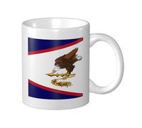 Tazza in ceramica con bandiera delle Samoa americane, elegante tazza da caffè Tee Drinkware tazza per acqua per casa ufficio 325 ml