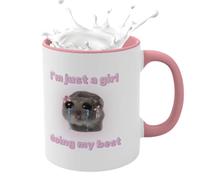 Tazza in ceramica con criceto e papillon - design triste criceto, 350 ml, divertente tazza per caffè e tè, per far ridere tutti