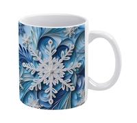 Tazza in ceramica con fiocchi di neve invernali 3D, tazza da tè con fiocchi di neve invernali 3D, comoda da tenere in mano, regalo di compleanno per uomini, donne, mogli, mariti, figlie, amici