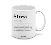 Tazza in Ceramica con Frase Divertente stress - Mug Anti-Stress Perfetta per Caffè e Regalo Ironico - Idea Umoristica Per Lui e Lei