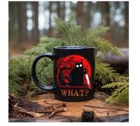 Tazza in ceramica con gatto nero e mistero di mezzanotte, tazza da caffè gotica spettrale, collezione Halloween, tazza da tè con gatti neri, decorazione per la casa (D)