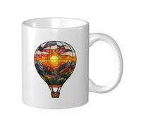 Tazza in ceramica con mongolfiera con montagna al tramonto, elegante tazza da caffè Tee Drinkware tazza d'acqua per casa ufficio 325 ml
